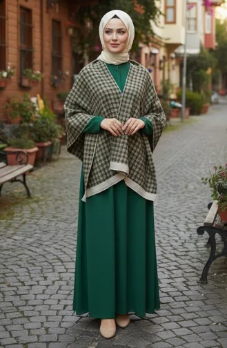 Schoudersjaal 1063-01 Khaki Geel 1063-01