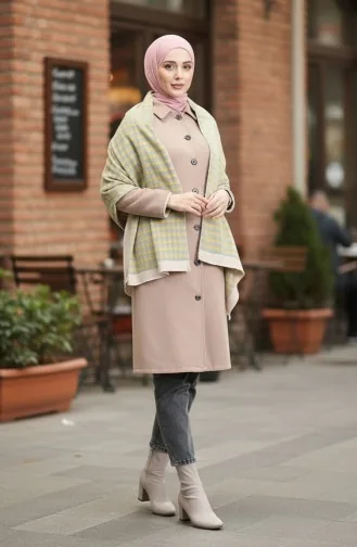 Omuz Şal 1074-01 Hardal Çağla Yeşili