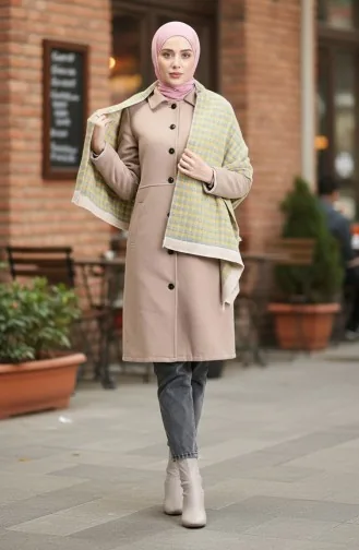 Omuz Şal 1074-01 Hardal Çağla Yeşili