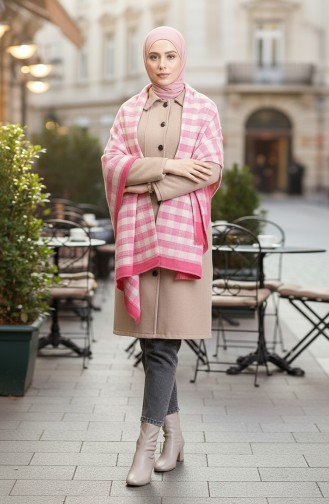 شال كتف 1075-01 وردي 1075-01