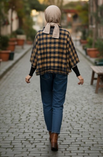 شال كتف 1093-01 خردل أزرق داكن 1093-01