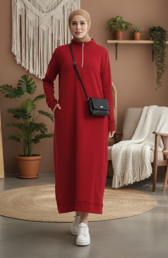 Balıkçı Yaka Spor Elbise 0282-07 Bordo