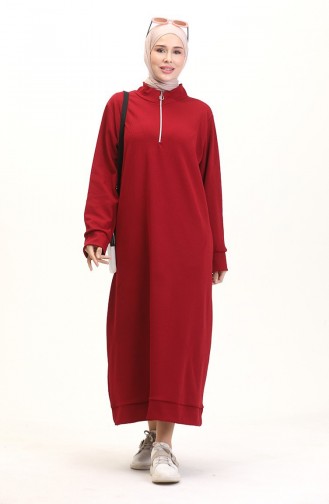 Balıkçı Yaka Spor Elbise 0282-07 Bordo