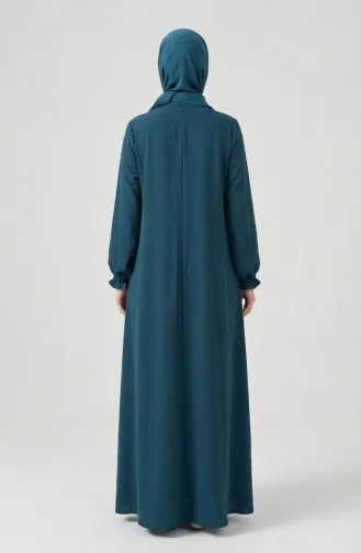 Aerobin Fabric Mevlana Ferace Mit Elastischen Ärmeln Und Reißverschluss 4140-05 Petrol 4140-05