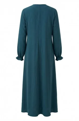 Aerobin Fabric Mevlana Ferace Mit Elastischen Ärmeln Und Reißverschluss 4140-05 Petrol 4140-05