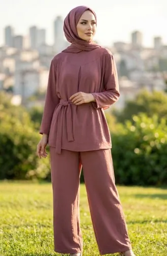 Tweedelige Set Van Tuniek En Broek Van Aerobin-stof 4141-01 Roze 4141-01