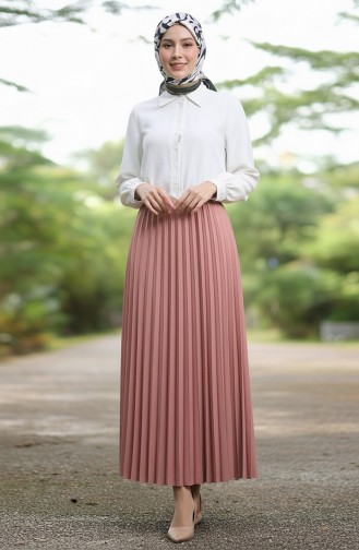 Faltenrock Mit Elastischem Bund 0213-05 Altrosa 0213-05