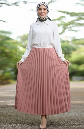 Faltenrock Mit Elastischem Bund 0213-05 Altrosa 0213-05