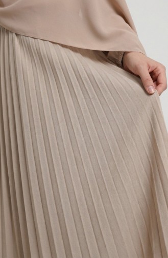 Jupe Plissée à Taille élastique 0213-12 Vison 0213-12