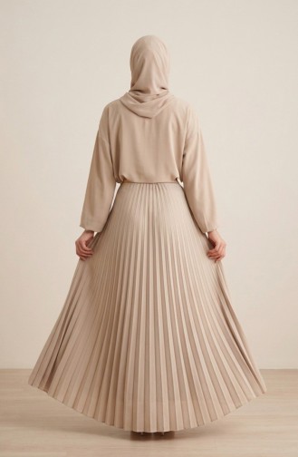 Jupe Plissée à Taille élastique 0213-12 Vison 0213-12