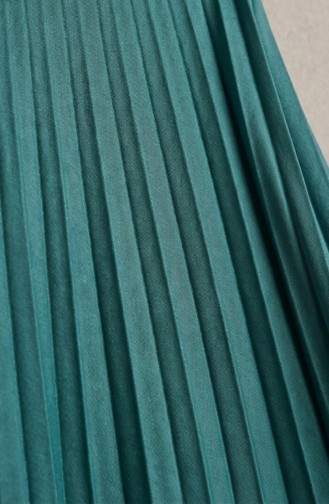 Jupe Plissée à Taille élastique 0213-13 Vert Clair 0213-13