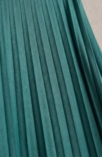 Geplooide Rok Met Elastische Tailleband 0213-13 Lichtgroen 0213-13