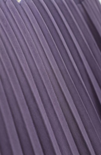 Jupe Plissée à Taille élastique 0213-14 Lilas 0213-14