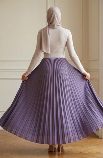 Jupe Plissée à Taille élastique 0213-14 Lilas 0213-14