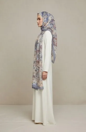 وشاح بلون العنبر بنقشة زهور 70357-06 رمادي 70357-06