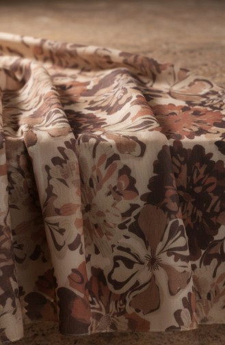 Floral Patterned Amber Scarf 70357-07 Camel 70357-07
