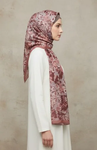 Floral Patterned Amber Scarf 70357-08 Onion Peel 70357-08