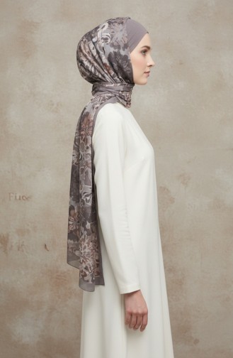 Floral Patterned Amber Scarf 70357-13 Mink 70357-13