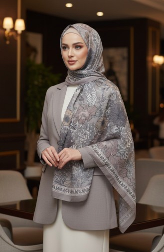 Écharpe En Vison Ambré à Motif Floral 70358-01 70358-01