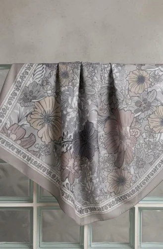 Floral Patterned Amber Scarf 70358-01 Mink 70358-01
