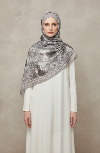 Amberkleurige Sjaal Met Bloemenpatroon 70358-02 Beige 70358-02