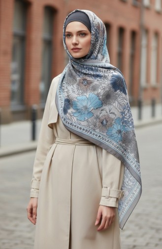 Écharpe En Ambre à Motif Floral 70358-03 Vison Foncé 70358-03