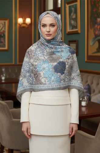 Écharpe En Ambre à Motif Floral 70358-03 Vison Foncé 70358-03