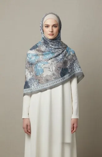 وشاح بلون العنبر بنقشة زهور 70358-03 لون المنك الداكن 70358-03