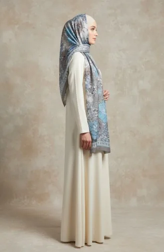 وشاح بلون العنبر بنقشة زهور 70358-03 لون المنك الداكن 70358-03