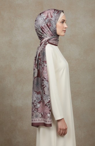 Écharpe Ambrée à Motif Floral 70358-08 Rouge Cerise 70358-08