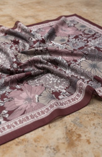 Écharpe Ambrée à Motif Floral 70358-08 Rouge Cerise 70358-08