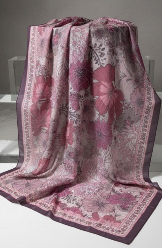 Bernsteinfarbener Schal Mit Blumenmuster 70358-09 Pflaume 70358-09