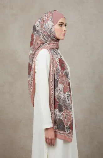 وشاح كهرماني بنقشة زهور 70358-11 لون قشرة البصل 70358-11