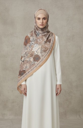 Bernsteinfarbener Schal Mit Blumenmuster 70358-12 Karamell 70358-12