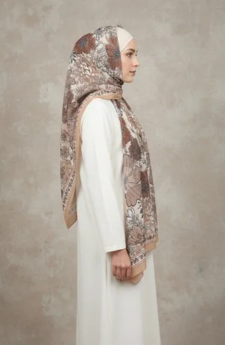 Floral Patterned Amber Scarf 70358-12 Caramel 70358-12
