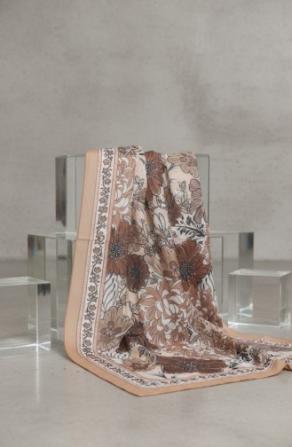 Bernsteinfarbener Schal Mit Blumenmuster 70358-12 Karamell 70358-12