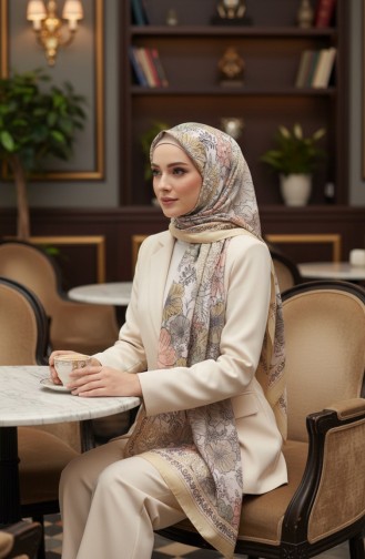 Écharpe En Ambre à Motif Floral 70358-15 Or 70358-15