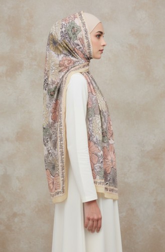 Écharpe En Ambre à Motif Floral 70358-15 Or 70358-15