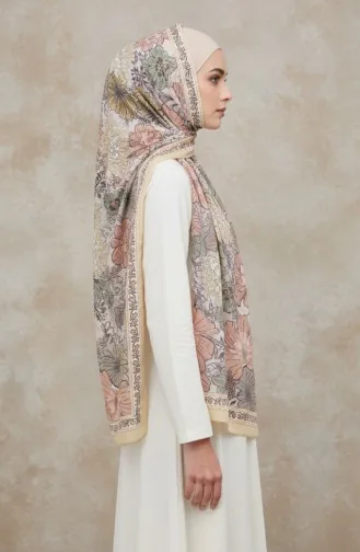 Floral Patterned Amber Scarf 70358-15 Gold 70358-15