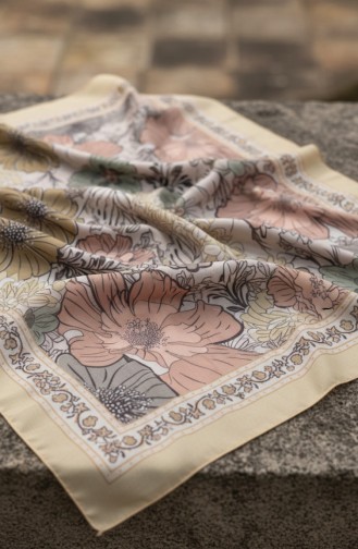 Écharpe En Ambre à Motif Floral 70358-15 Or 70358-15