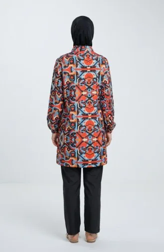 Tesettür Mayo Geometrik Desen 3 Lü Takım 1903-01 Mercan 1903-01