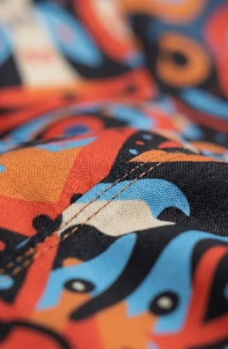 Tesettür Mayo Geometrik Desen 3 Lü Takım 1903-01 Mercan 1903-01