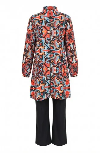 Tesettür Mayo Geometrik Desen 3 Lü Takım 1903-01 Mercan 1903-01