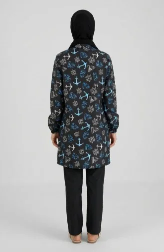 Tesettür Mayo Çapa Desen 3 Lü Takım 1903-04 İndigo 1903-04