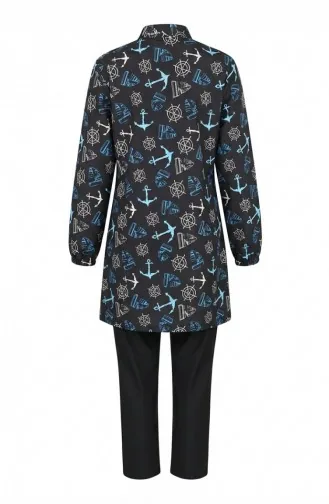 Tesettür Mayo Çapa Desen 3 Lü Takım 1903-04 İndigo 1903-04