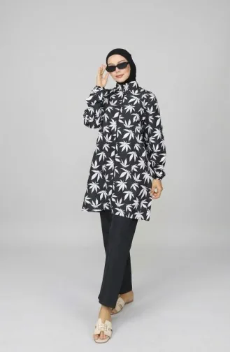 Tesettür Mayo Çınar Desen 3 Lü Takım 1903-07 Beyaz