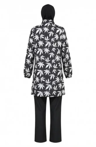 Tesettür Mayo Çınar Desen 3 Lü Takım 1903-07 Beyaz