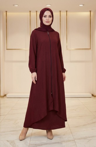 Asymmetrisch Gesneden Tuniek Met Ritssluiting 1047-06 Bordeauxrood 1047-06