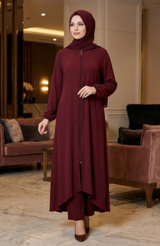 Asymmetrisch Gesneden Tuniek Met Ritssluiting 1047-06 Bordeauxrood 1047-06