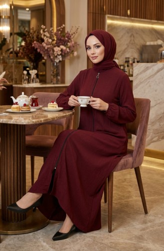Asymmetrisch Gesneden Tuniek Met Ritssluiting 1047-06 Bordeauxrood 1047-06